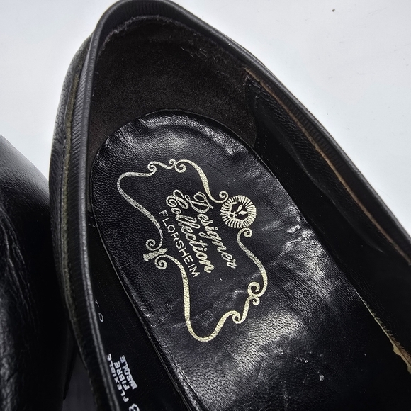The Florsheim Shoe Men's 7.5 D Black Leather Loafers Slip-On Designer Collection - Picture 6 of 10